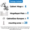 image:imageCabinet Hinges  24 Pack for 12 Inch Overlay Cabinet Face Frame Concealed 105Deg Self Closing Hinges Stainless Soft Close Cabinet Door Hinges with Mounting Screws and Repair Plate4
