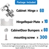 image:imageCabinet Hinges  24 Pack for 12 Inch Overlay Cabinet Face Frame Concealed 105Deg Self Closing Hinges Stainless Soft Close Cabinet Door Hinges with Mounting Screws and Repair Plate60