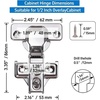 image:imageCabinet Hinges  24 Pack for 12 Inch Overlay Cabinet Face Frame Concealed 105Deg Self Closing Hinges Stainless Soft Close Cabinet Door Hinges with Mounting Screws and Repair Plate10