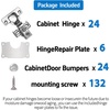 image:imageCabinet Hinges  24 Pack for 12 Inch Overlay Cabinet Face Frame Concealed 105Deg Self Closing Hinges Stainless Soft Close Cabinet Door Hinges with Mounting Screws and Repair Plate24