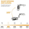 image:imageChibery 2 Pack 34 Overlay 3D Soft Close Concealed Hinge for Face Frame Door Smooth Slow Self Closing Hinges Satin Nickel Hidden 105 Open Angle Stainless Steel Hinge for Kitchen Cabinet Door30 Pack