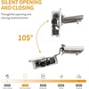 image:imageChibery 2 Pack 34 Overlay 3D Soft Close Concealed Hinge for Face Frame Door Smooth Slow Self Closing Hinges Satin Nickel Hidden 105 Open Angle Stainless Steel Hinge for Kitchen Cabinet Door30 Pack