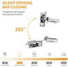 image:imageChibery 2 Pack 34 Overlay 3D Soft Close Concealed Hinge for Face Frame Door Smooth Slow Self Closing Hinges Satin Nickel Hidden 105 Open Angle Stainless Steel Hinge for Kitchen Cabinet Door10 Pack