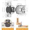 image:imageChibery 2 Pack 34 Overlay 3D Soft Close Concealed Hinge for Face Frame Door Smooth Slow Self Closing Hinges Satin Nickel Hidden 105 Open Angle Stainless Steel Hinge for Kitchen Cabinet Door8 Pack