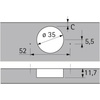 image:imageHettich Intermat 9313 4 Top 2 Wide Angle Spring Hinges 165 NickelPlated Diameter 35 mm for Overlying Doors9313 2pcs