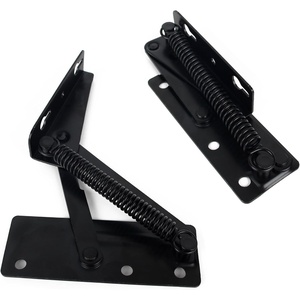 image:image2PCS 80 Degree Foldable Lifting Bracket Black Spring Hinge Bench Elevator top Workbench Hinge