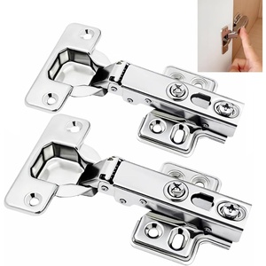 image:image2pack 100  Frameless European Style Soft Close Kitchens Cabinet Hinge  6Way Adjustable Stainless Steel Cabinet Hinge Builtin Damping Hydraulic Hinge Easy to Install Full Cover  
