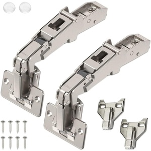 image:imageBlum 170 Degree B71T655 Cabinet Hinges Bundle  Pack of 2 Full Overlay Self Close Door Face Frame Nickel Hinges with Bumpers amp 8 Screws Lazy Susan Corner Cabinet Hinges Concealed European Hinges