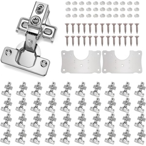 image:imageCabinet Hinges  24 Pack for 12 Inch Overlay Cabinet Face Frame Concealed 105Deg Self Closing Hinges Stainless Soft Close Cabinet Door Hinges with Mounting Screws and Repair Plate100