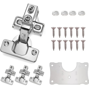 image:imageCabinet Hinges  24 Pack for 12 Inch Overlay Cabinet Face Frame Concealed 105Deg Self Closing Hinges Stainless Soft Close Cabinet Door Hinges with Mounting Screws and Repair Plate4