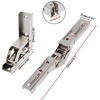 image:image180 Degree Hydraulic Folding Hinge Frameless Cabinet Door Concealed Hinge Furniture Hardware Folding Table Hinge for DIY Home Improvement 2 Pcs