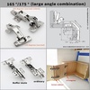 image:image2Pieces 165 Degree Lazy Susan Hinge Face Frame Clip On Plate for Easy Installation Hydraulic Concealed Soft Closing Hinges for Cabinet Corner Kitchen Door