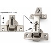 image:imageBerta 2Pack 165 Degree Hinges Frameless Cabinet Doors Hinges Concealed Hydraulic Adjustable Mounting Hinges Soft Closing NickelPlated Steel Buffer Dampers for Wardrobe1 Pair Full Overlay135 Degree