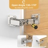 image:imageFurniware 2 Pair 170 Degree Frameless Soft Close Cabinet Hinges Heavy Duty Hidden Hydraulic Lazy Susan Hinges Concealed for Corner Cabinet Crawlspace Trap Door WardrobeNo Cup Grooving1