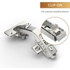 image:imageFurniware 2 Pair 170 Degree Frameless Soft Close Cabinet Hinges Heavy Duty Hidden Hydraulic Lazy Susan Hinges Concealed for Corner Cabinet Crawlspace Trap Door WardrobeNo Cup Grooving1