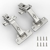 image:imageFurniware 2 Pair 170 Degree Frameless Soft Close Cabinet Hinges Heavy Duty Hidden Hydraulic Lazy Susan Hinges Concealed for Corner Cabinet Crawlspace Trap Door WardrobeNo Cup Grooving1