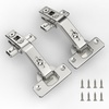 image:imageFurniware 2 Pair 170 Degree Frameless Soft Close Cabinet Hinges Heavy Duty Hidden Hydraulic Lazy Susan Hinges Concealed for Corner Cabinet Crawlspace Trap Door WardrobeNo Cup Grooving2