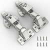 image:imageFurniware 2 Pair 170 Degree Frameless Soft Close Cabinet Hinges Heavy Duty Hidden Hydraulic Lazy Susan Hinges Concealed for Corner Cabinet Crawlspace Trap Door WardrobeNo Cup Grooving2