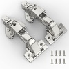 image:imageFurniware 2 Pair 170 Degree Frameless Soft Close Cabinet Hinges Heavy Duty Hidden Hydraulic Lazy Susan Hinges Concealed for Corner Cabinet Crawlspace Trap Door WardrobeNo Cup Grooving1