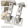 image:imageFurniware 2 Pair 170 Degree Frameless Soft Close Cabinet Hinges Heavy Duty Hidden Hydraulic Lazy Susan Hinges Concealed for Corner Cabinet Crawlspace Trap Door WardrobeNo Cup Grooving1