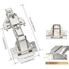 image:imageFurniware 2 Pair 170 Degree Frameless Soft Close Cabinet Hinges Heavy Duty Hidden Hydraulic Lazy Susan Hinges Concealed for Corner Cabinet Crawlspace Trap Door WardrobeNo Cup Grooving1
