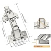 image:imageFurniware 2 Pair 170 Degree Frameless Soft Close Cabinet Hinges Heavy Duty Hidden Hydraulic Lazy Susan Hinges Concealed for Corner Cabinet Crawlspace Trap Door WardrobeNo Cup Grooving2