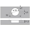 image:imageHettich 9125528 Corner Hinge 95 for Corner Cabinets and Existing Doors Pot Diameter 35 mm 45 Crank 0 mm NickelPlated Steel Pack of 2 9125528Pack of 2