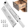 image:imageToBeGreat 14 Inch Side Mount Drawer Slides Black Full Extension 1 Pair  100lb capacity heavy duty cabinet glides Smooth ball bearing rails for kitchen dressers Mounting screws includedSilver