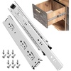image:imageToBeGreat 14 Inch Side Mount Drawer Slides Black Full Extension 1 Pair  100lb capacity heavy duty cabinet glides Smooth ball bearing rails for kitchen dressers Mounting screws includedSilver