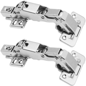 image:image2Pieces 165 Degree Lazy Susan Hinge Face Frame Clip On Plate for Easy Installation Hydraulic Concealed Soft Closing Hinges for Cabinet Corner Kitchen Door