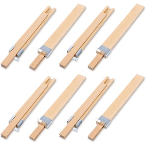 image:image4 Pack Wooden Drawer Slides Bottom Mount Classic Center Guide Track with Metal Slide Glides Traditional Wood Drawer Rails for Dresser Replacement16 Inches
