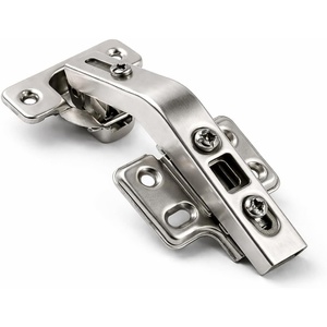 image:imageBerta 2Pack 165 Degree Hinges Frameless Cabinet Doors Hinges Concealed Hydraulic Adjustable Mounting Hinges Soft Closing NickelPlated Steel Buffer Dampers for Wardrobe1 Pair Full Overlay135 Degree