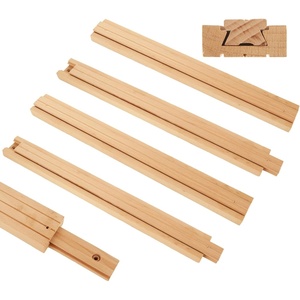 image:imageCYEAH 6 Pcs Wood Drawer Slides 17 inch Wooden Drawer Slides Wooden Undermount Drawer Slide Classic Guide Center Mount Track Drawer Glide Rails Replacement Part