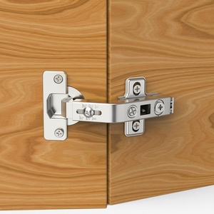 image:imageFurniware 2 Pair 170 Degree Frameless Soft Close Cabinet Hinges Heavy Duty Hidden Hydraulic Lazy Susan Hinges Concealed for Corner Cabinet Crawlspace Trap Door WardrobeNo Cup Grooving1