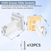 image:image2 Pack Drawer Slide Socket Set for 1 Drawer Slides HeavyDuty Plastic  CShaped Adjustable H305 Drawer Rail Bracket with Screws Adjustable BaseDrawer Socket for RV Drawers Cabinet amp Furniture