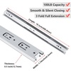 image:imageHomdiy 10 Inch Heavy Duty Drawer Slides Side Mount 100 LB Capacity 1 Pair  Full Extension Ball Bearing Cabinet Drawer Slides Smooth Metal Drawer Glides Rails for Kitchen Dresser Cabinet File Cabinet16 Inch