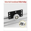 image:imageAdjustable Triple Track Sliding Door Hardware Kit  1024in Aluminum Rails for Wardrobe Room Divider and Cabinet Doors  Easy Flush Mount Installation 512in130cm472in120cm