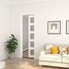 image:imageJUBEST 8FT Commercial Grade Pocket Door Hardware and Track Set with Soft Close Mechanism Sliding Door Hardware for Door Wide 2448 Durable and Smoothly Easy to Install5 Feet