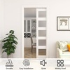 image:imageJUBEST 8FT Commercial Grade Pocket Door Hardware and Track Set with Soft Close Mechanism Sliding Door Hardware for Door Wide 2448 Durable and Smoothly Easy to Install6 Feet