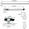 image:imageJUBEST 8FT Commercial Grade Pocket Door Hardware and Track Set with Soft Close Mechanism Sliding Door Hardware for Door Wide 2448 Durable and Smoothly Easy to Install6 Feet