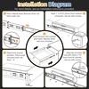 image:imageFurniware 5 Pair 16 Inch Soft Close Drawer Slides Side Mount 3 Fold Full Extension Ball Bearing Heavy Duty Cabinet Drawer Glide Quiet Smooth Close Kitchen Cabinet Rails 100 LB Capacity24 Inch