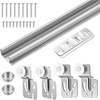 image:imageTherwen 1 Pcs 72 Inch ByPass Closet Track Kit Sliding Door Track Hardware Set Galvanized BrassPlated Pulls Used to Hang ByPassing Bifold Door Cabinet Panels Sliding Closet Replacement48 Inch