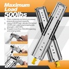 image:imageSHUHANG 1 Pair 150 lb Load Capacity Heavy Duty Drawer Slides 16 Inch Full Extension Ball Bearing Rails Side Mount Cabinet Glides RV Tool Box Runners60 Inch