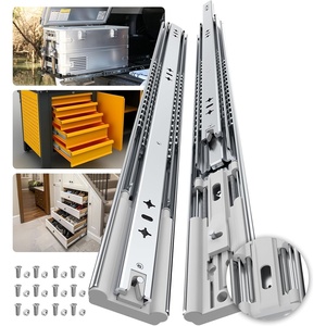 image:imageFurniware 40 36 30 24 20 18 Inch Heavy Duty Locking Drawer Slides 265 lb Load Capacity 1 Pair Full Extension Ball Bearing Drawer Glides Side Mount Rail RV Industrial Tool Box Runner 36 Inch20 Inch