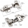 image:imageBerta 6Pack Full Overlay Frameless Soft Closing European Hinges 110 Degree 3D Adjustable Clip On Concealed Kitchen Cabinet Door Hinges with DowelsFULL OVERLAY VS EASY WAY