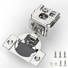 image:imageFurniware 2 Pieces Soft Closing Cabinet Hinges 12 Overlay Cabinet Hardware Hinges Nickel Plated 105 DegreeSatin Nickel  10 Pack