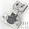 image:imageFurniware 2 Pieces Soft Closing Cabinet Hinges 12 Overlay Cabinet Hardware Hinges Nickel Plated 105 DegreeSatin Nickel  2 Pack
