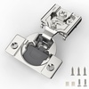 image:imageFurniware 2 Pieces Soft Closing Cabinet Hinges 12 Overlay Cabinet Hardware Hinges Nickel Plated 105 DegreeSatin Nickel  30 Pack