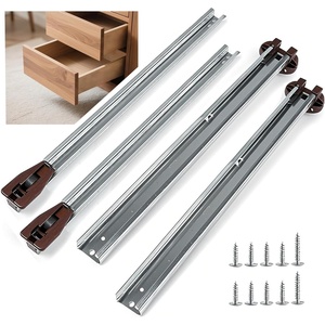 image:image2 Pack of Drawer Slides Center Track for Kenlin RiteTrak II Rails Kit 16 Inch Drawer Metal Slides with Stop amp Roller