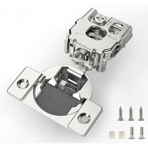 image:imageFurniware 2 Pieces Soft Closing Cabinet Hinges 12 Overlay Cabinet Hardware Hinges Nickel Plated 105 DegreeSatin Nickel  2 Pack